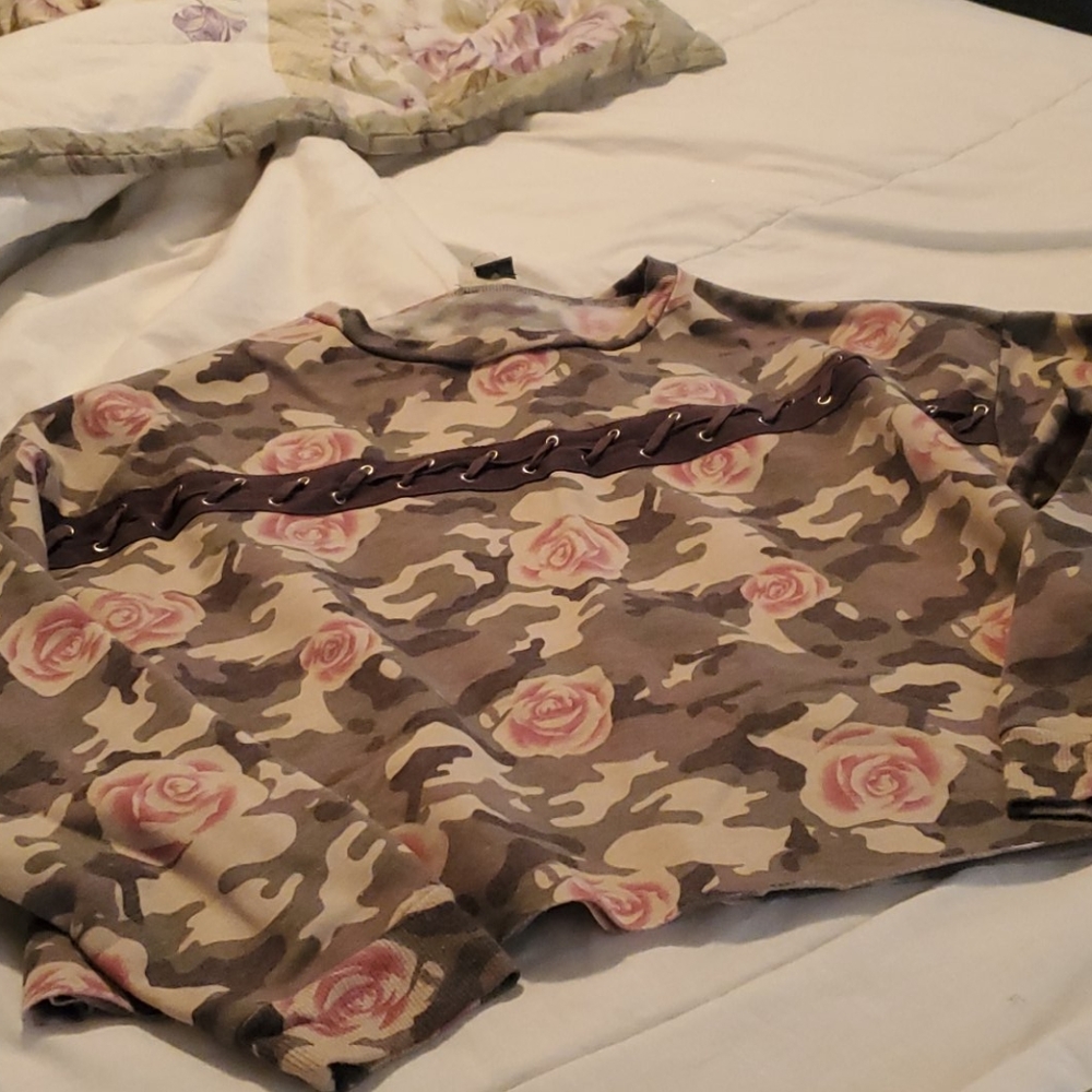 Camouflage and Flower Sweatshirt